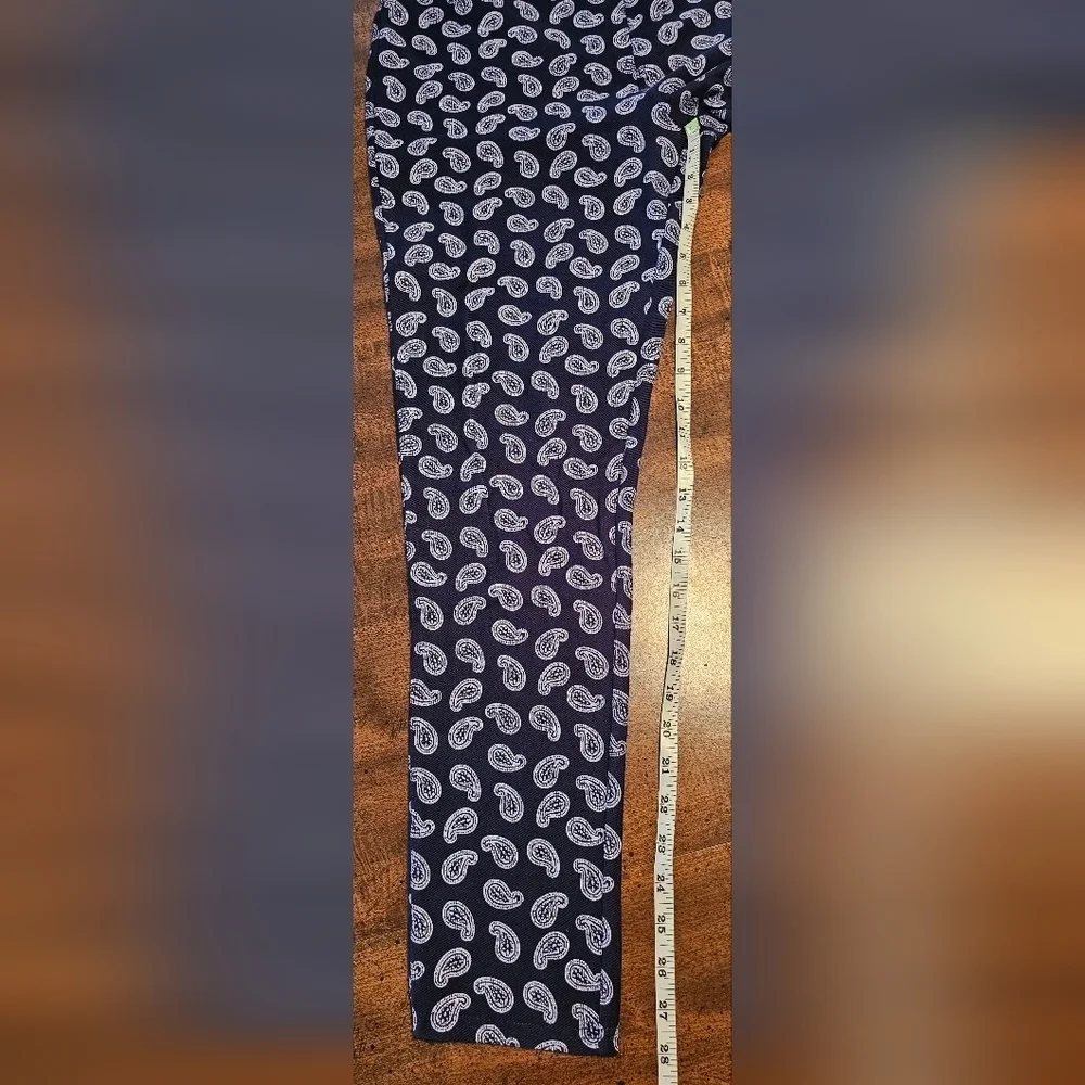 Michael Kors Blue & White Paisley Jeggings Size Large Pockets